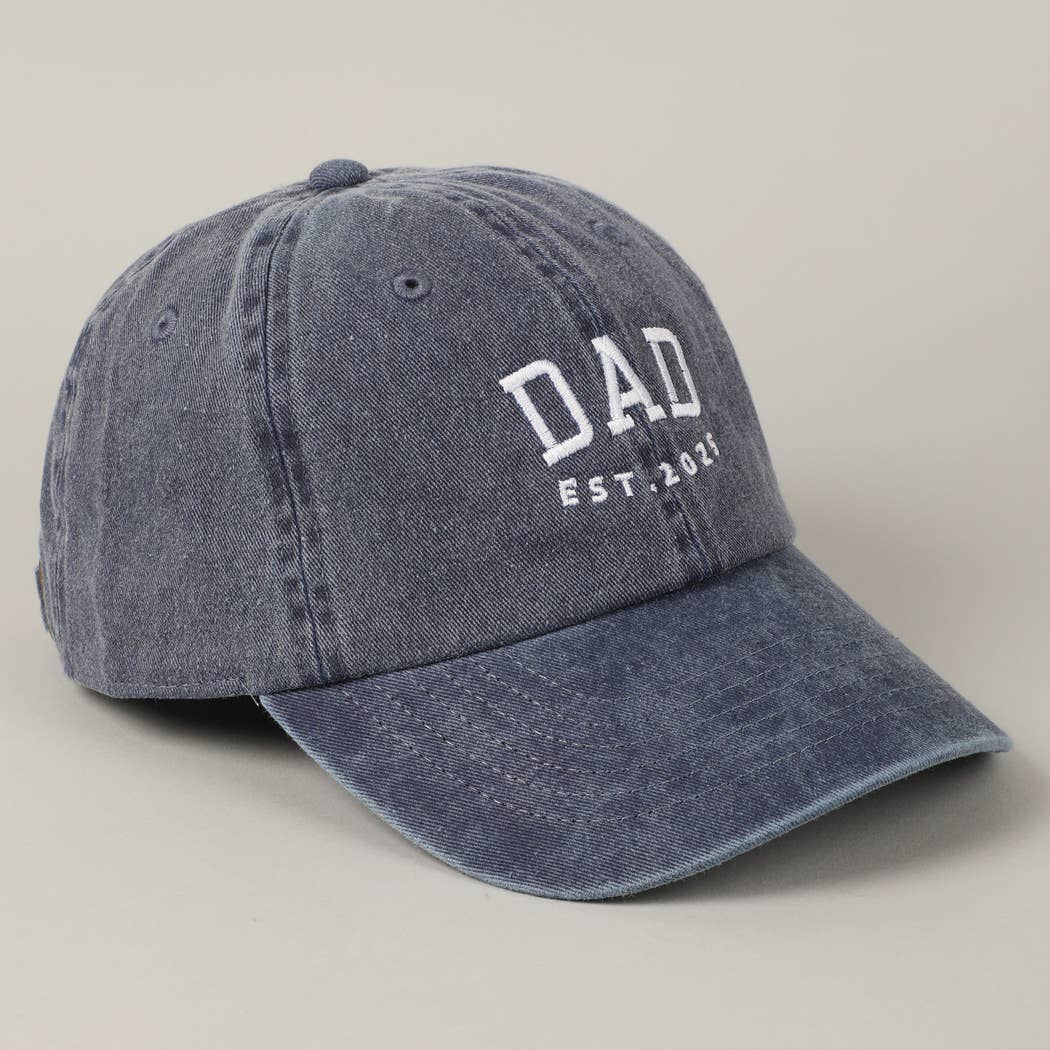 Dad EST.2025 Lettering Embroidery Baseball Cap
