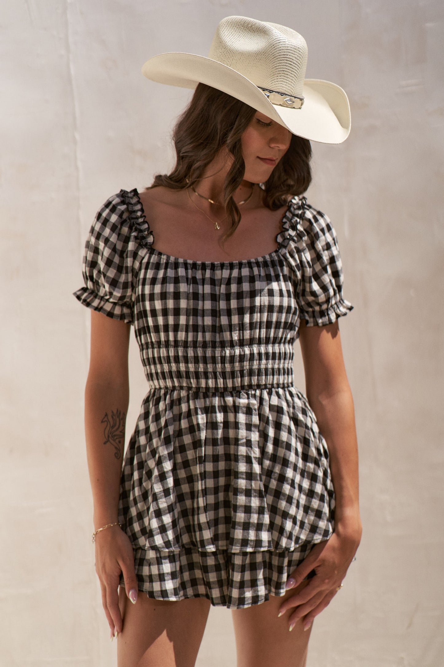 Gingham Romper