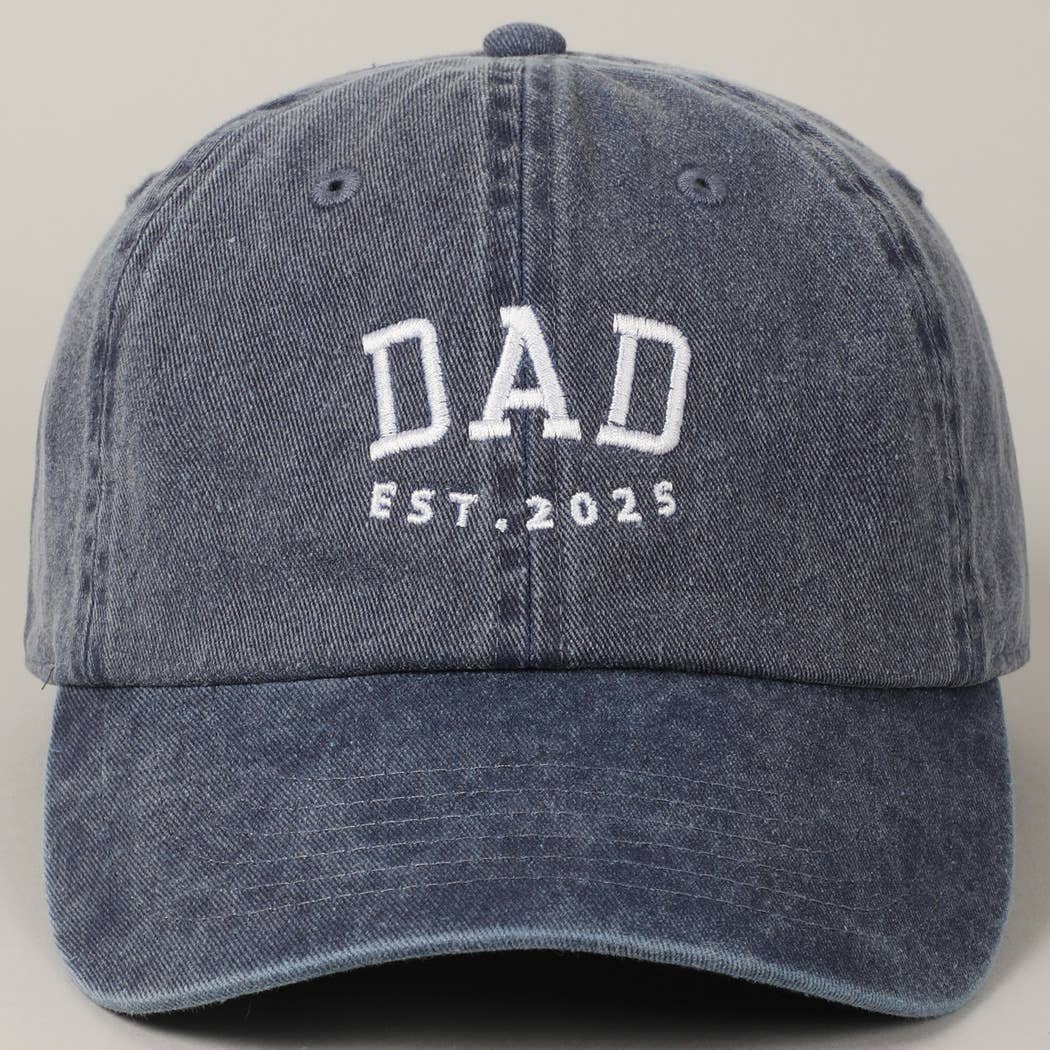 Dad EST.2025 Lettering Embroidery Baseball Cap