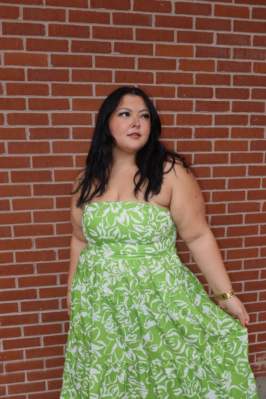 Green Floral Maxi Dress
