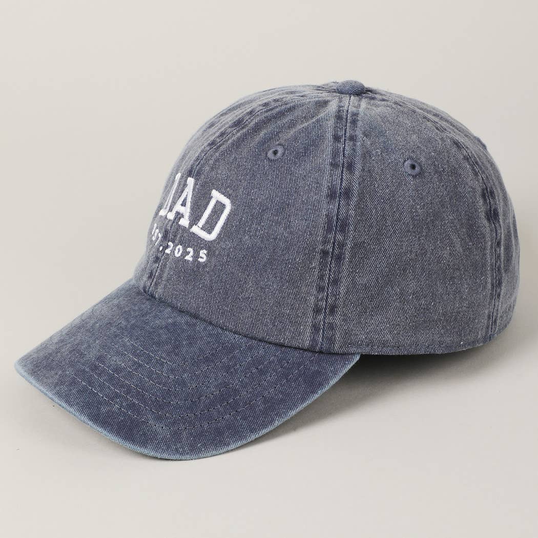 Dad EST.2025 Lettering Embroidery Baseball Cap
