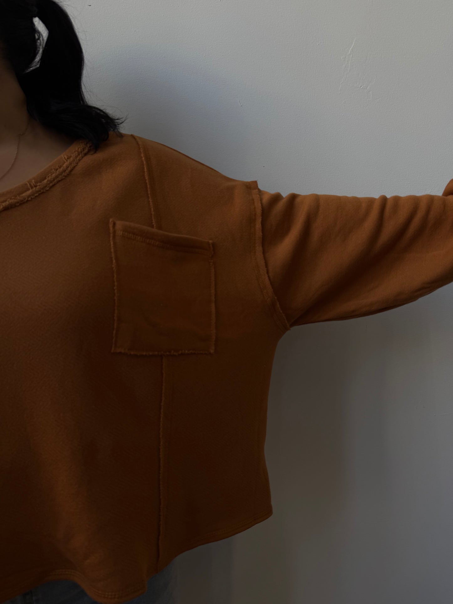 Oversized V-Neck Terry Tunic