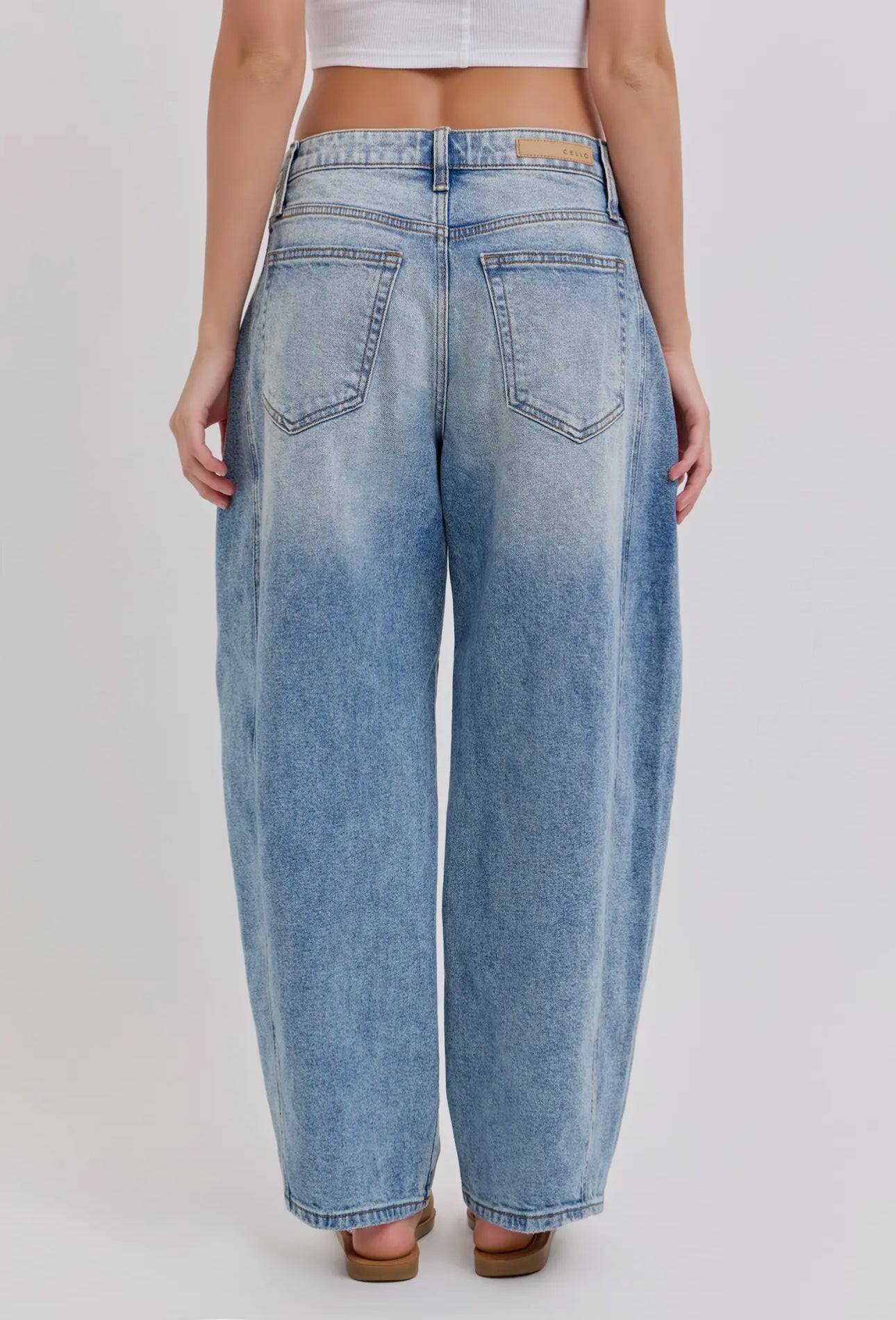 Cello Distressed Barrel Jeans