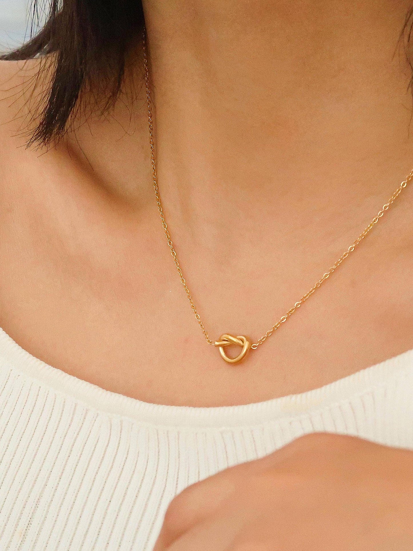 Aimee 18K Gold Petite Heart Non-Tarnish Necklace