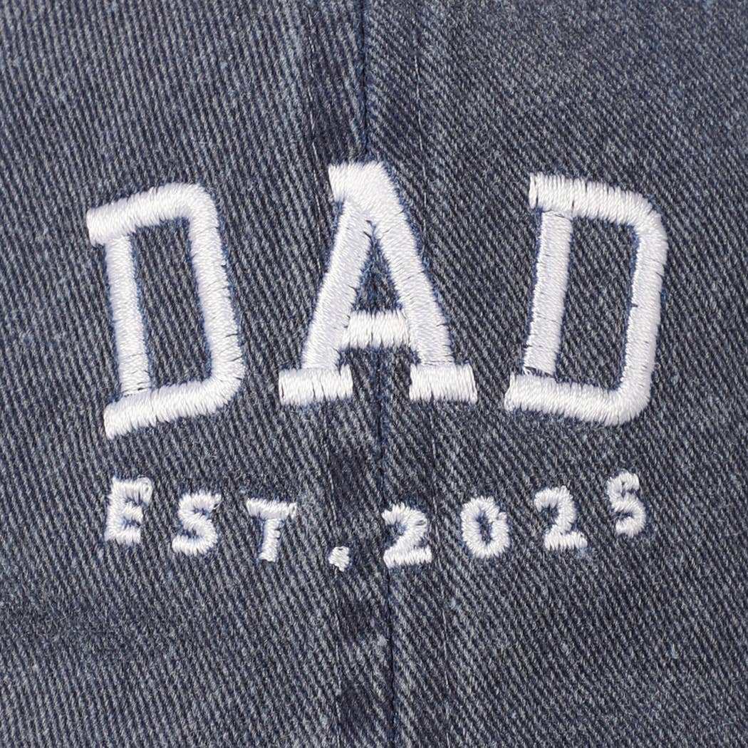 Dad EST.2025 Lettering Embroidery Baseball Cap