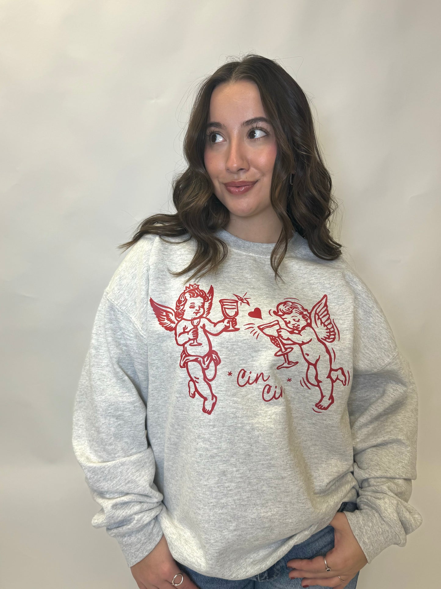 Cin Cin Cupid Oversized Crewneck Sweater