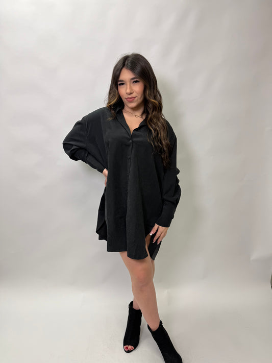 Karina Button-Down Suede Dress