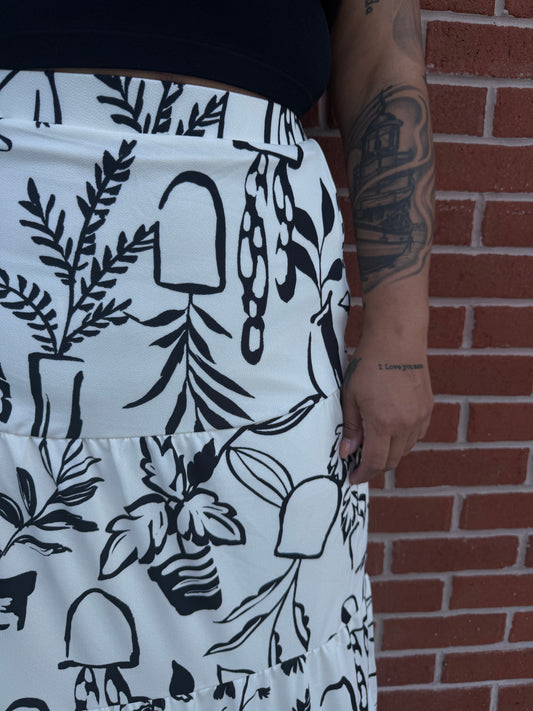 Abstract Printed Skirt