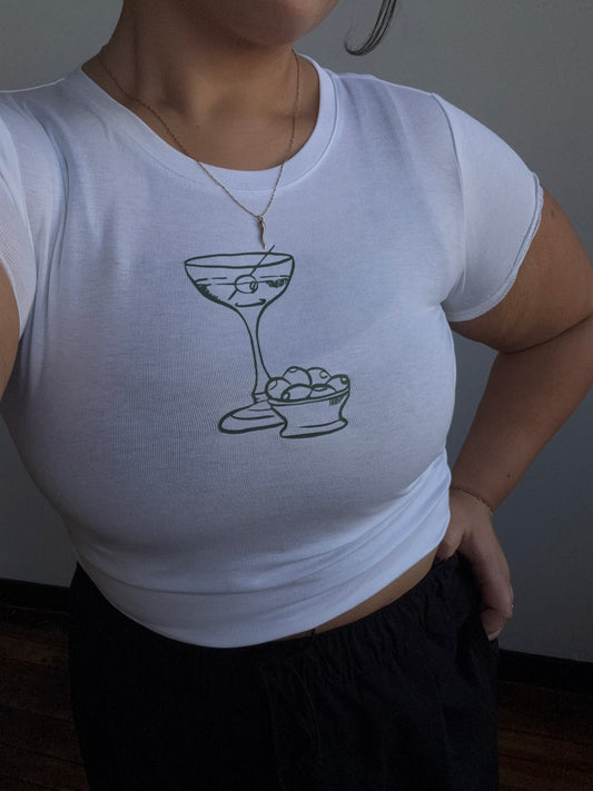 Martini Lace Trim Baby Tee